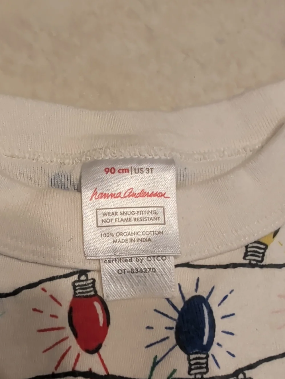 Hanna Andersson 2 Piece Holiday Lights Long Sleve Pajama Set